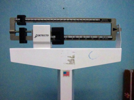 A scale in the Guatemalan nutrition and obesity clinic where I carried out my research. 