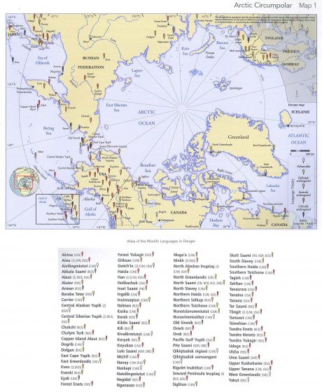 The UNESCo Atlas of Endangered Languages -- Arctic Circumpolar