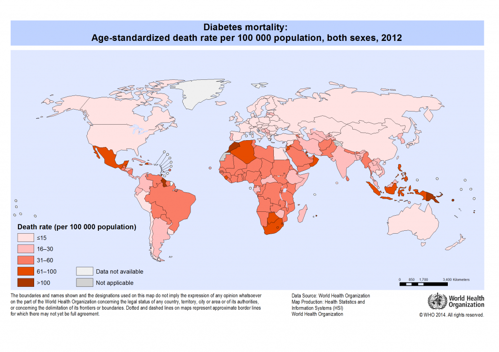 Diabetes mortality. World Health Organization 2014