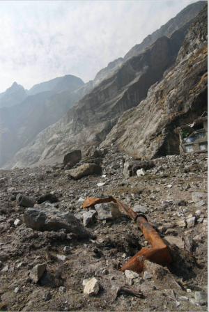Figure 5. The remains of the Langtang micro-hydropower project (Austin Lord).