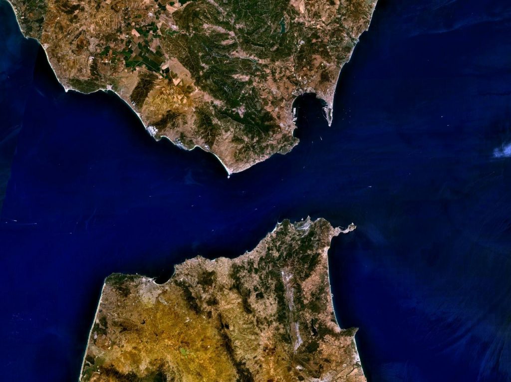 The Strait of Gibraltar.