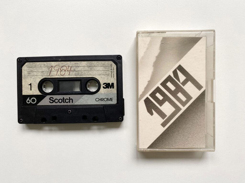 Homemade airbrush artwork for Eurythmics’s 1984 tape, which Ben’s mom crafted in the 1980s