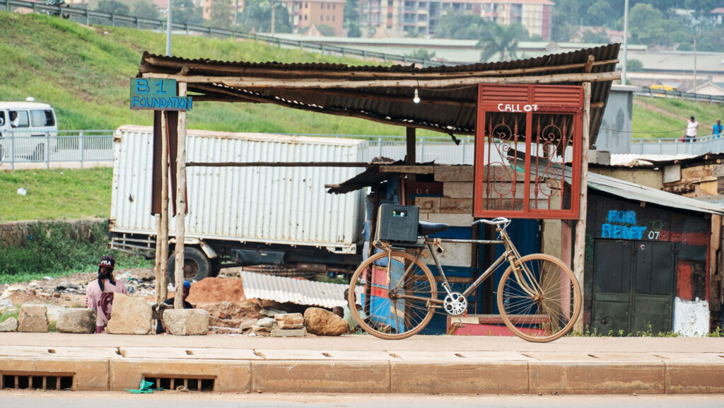 Scrap and repair stalls have been strategically placed by the highway