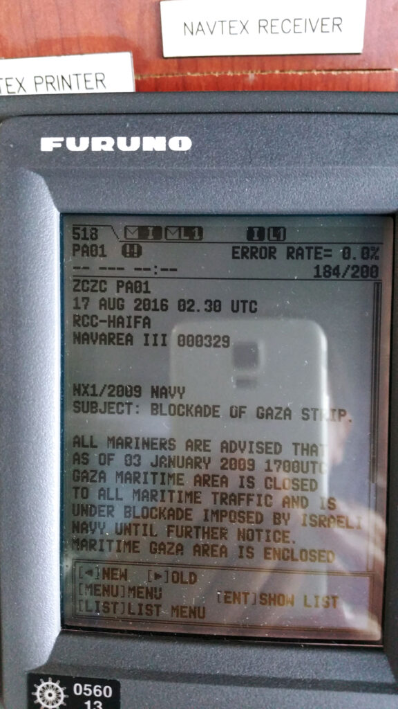 Notice of closure to freighters.