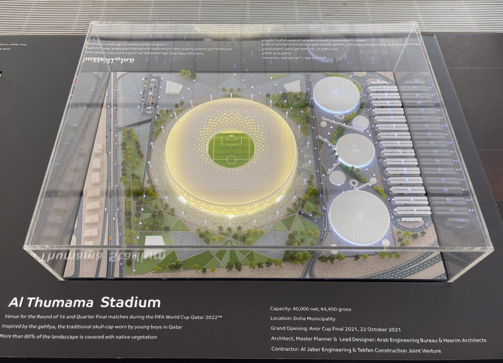A scale architectural model of an air-conditioned stadium