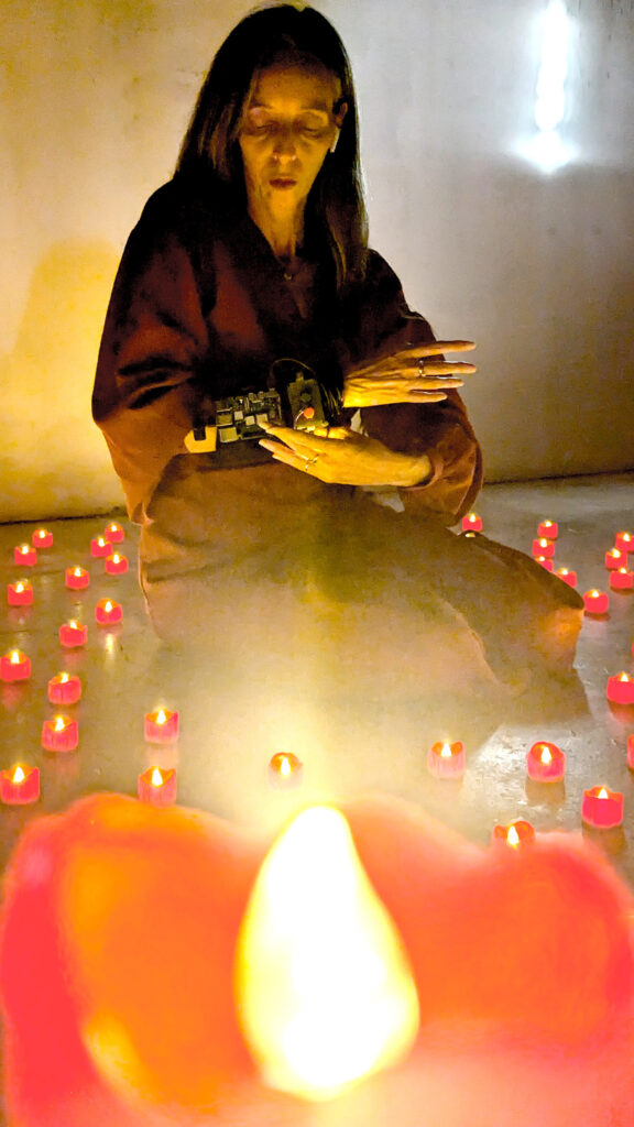 Artist Avital Meshi leads an AI seance